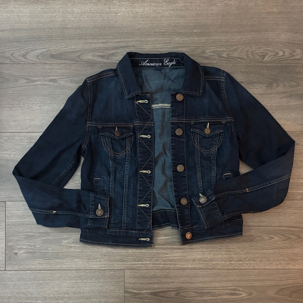 American Eagle Outfitters Dark Blue Jean Jacket